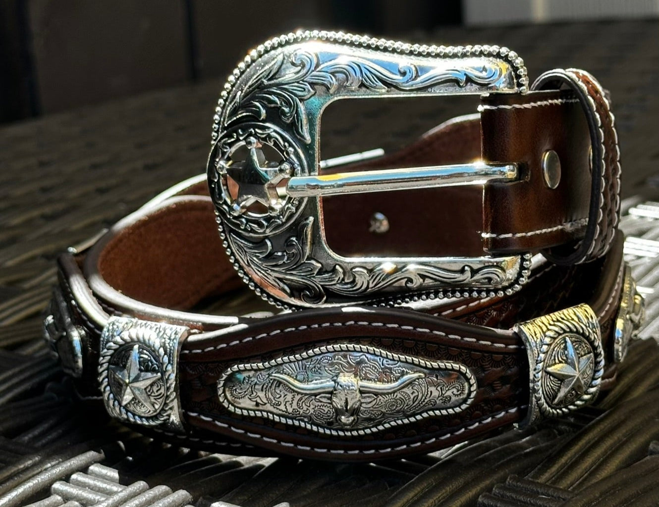 the belt of fashionable jeans