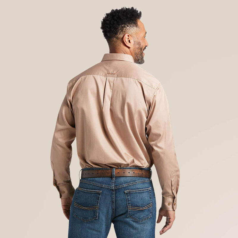 ARIAT SOLID LONG SLEEVE CLASSIC KHAKI SHIRT 10000505