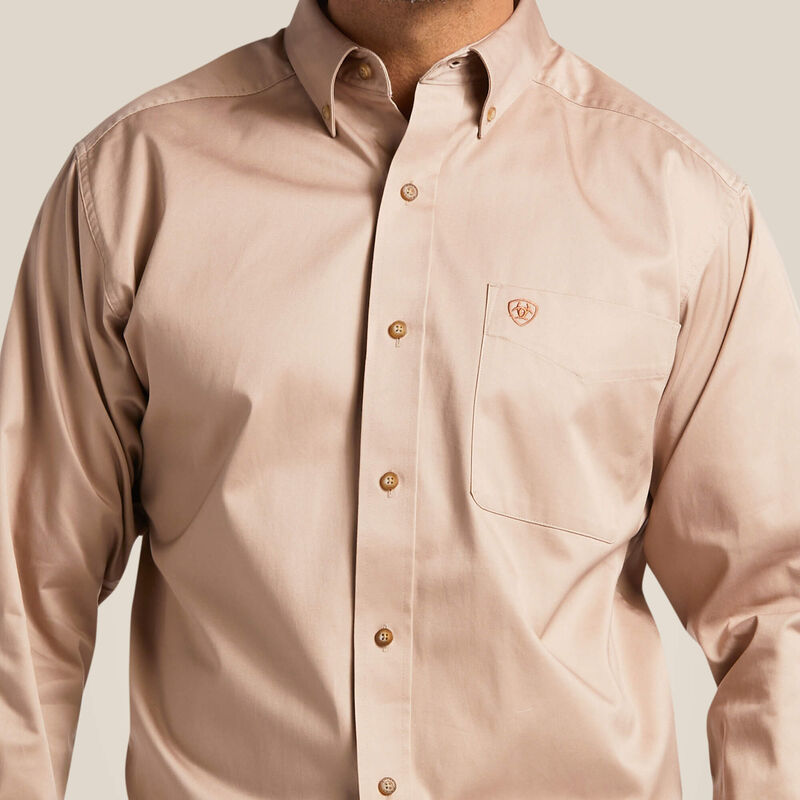 ARIAT SOLID LONG SLEEVE CLASSIC KHAKI SHIRT 10000505