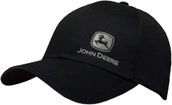 John Deere Unstructured Twill Black Cap