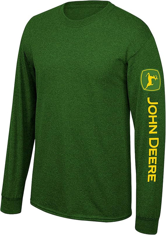 John Deere Solid Long Sleeve Tee with Logo on Sleeve Black