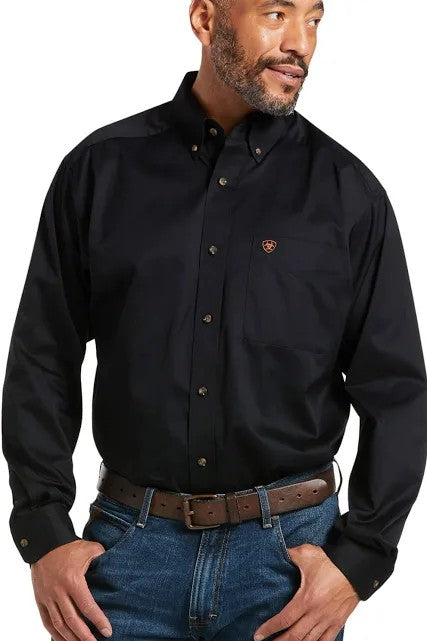 ARIAT SOLID LONG SLEEVE CLASSIC SHIRT BLACK 10000502
