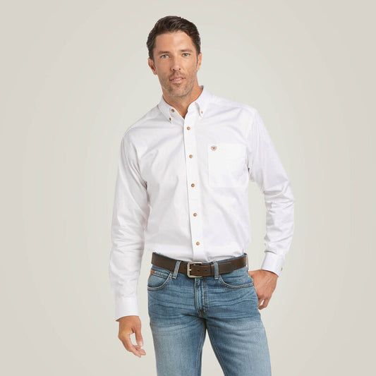 ARIAT SOLID LONG SLEEVE CLASSIC SHIRT WHITE 10000503