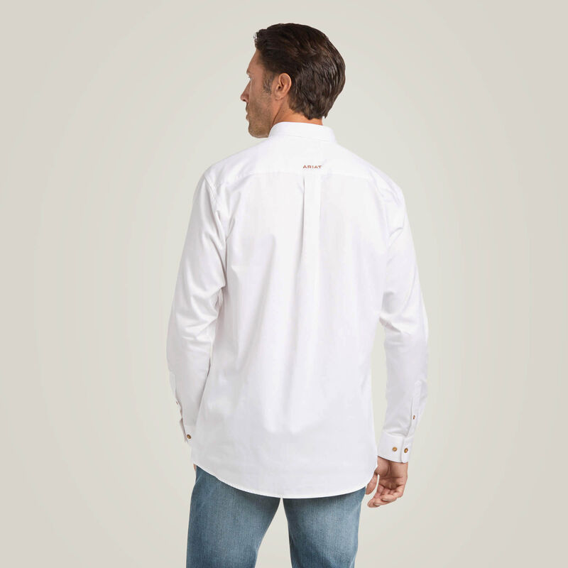 ARIAT SOLID LONG SLEEVE CLASSIC SHIRT WHITE 10000503
