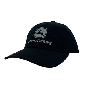 John Deere Unstructured Twill Black Cap